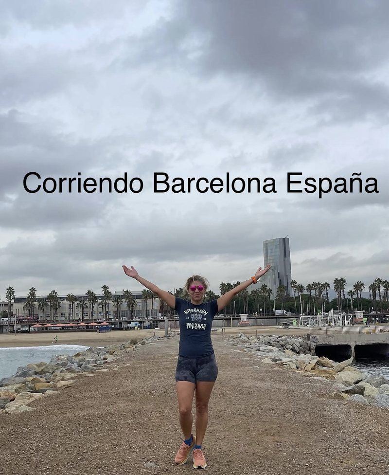 Dr. Karina Rieke running in Barcelona, Spain