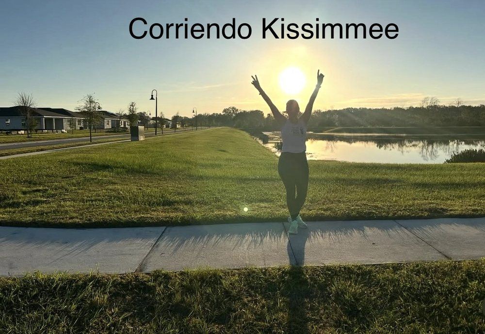 Dr. Karina Rieke running at sunrise in Kissimmee, Florida