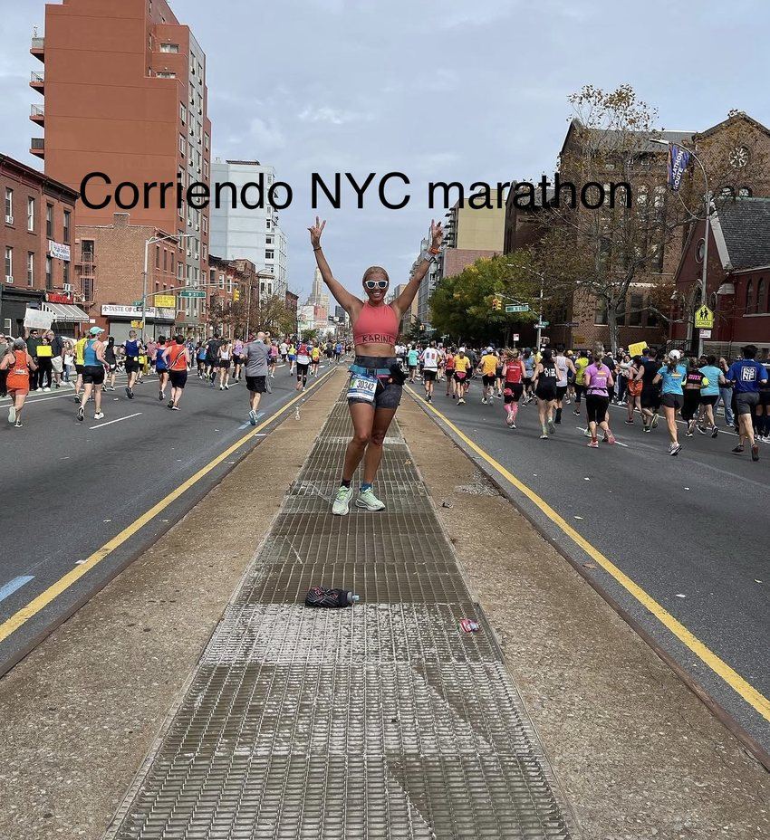 Dr. Karina Rieke running the NYC Marathon