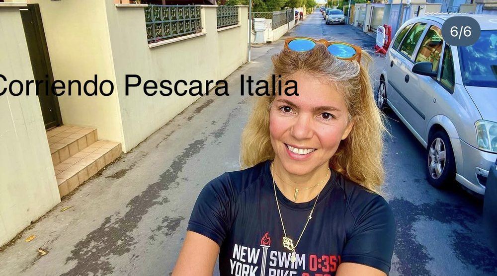Dr. Karina Rieke running in Pescara, Italy